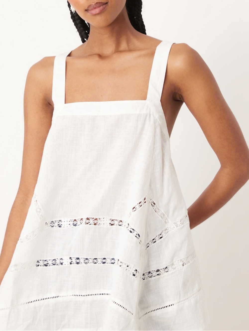 Nwt Free People Charlotte broderie cami tunic top in ivory- price is firm